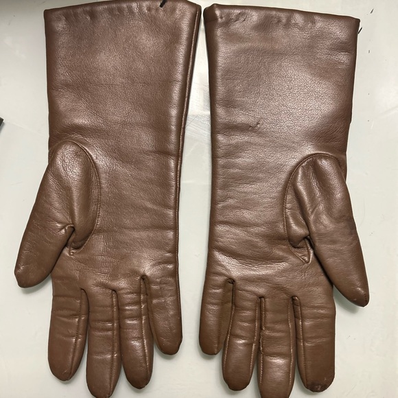 Rare vintage 26”x9” Brown Leather Gloves - Picture 4 of 7